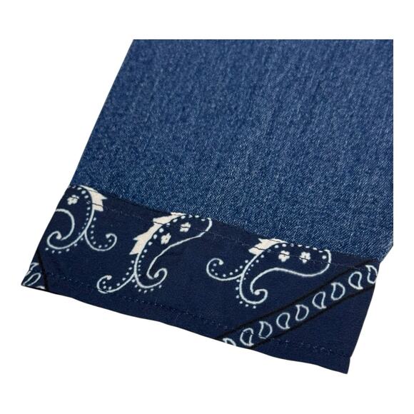 NWT Back In the Saddle Women's 1X Denim Chambray Bandana Trims Long Sleeve Shirt - Picture 8 of 12